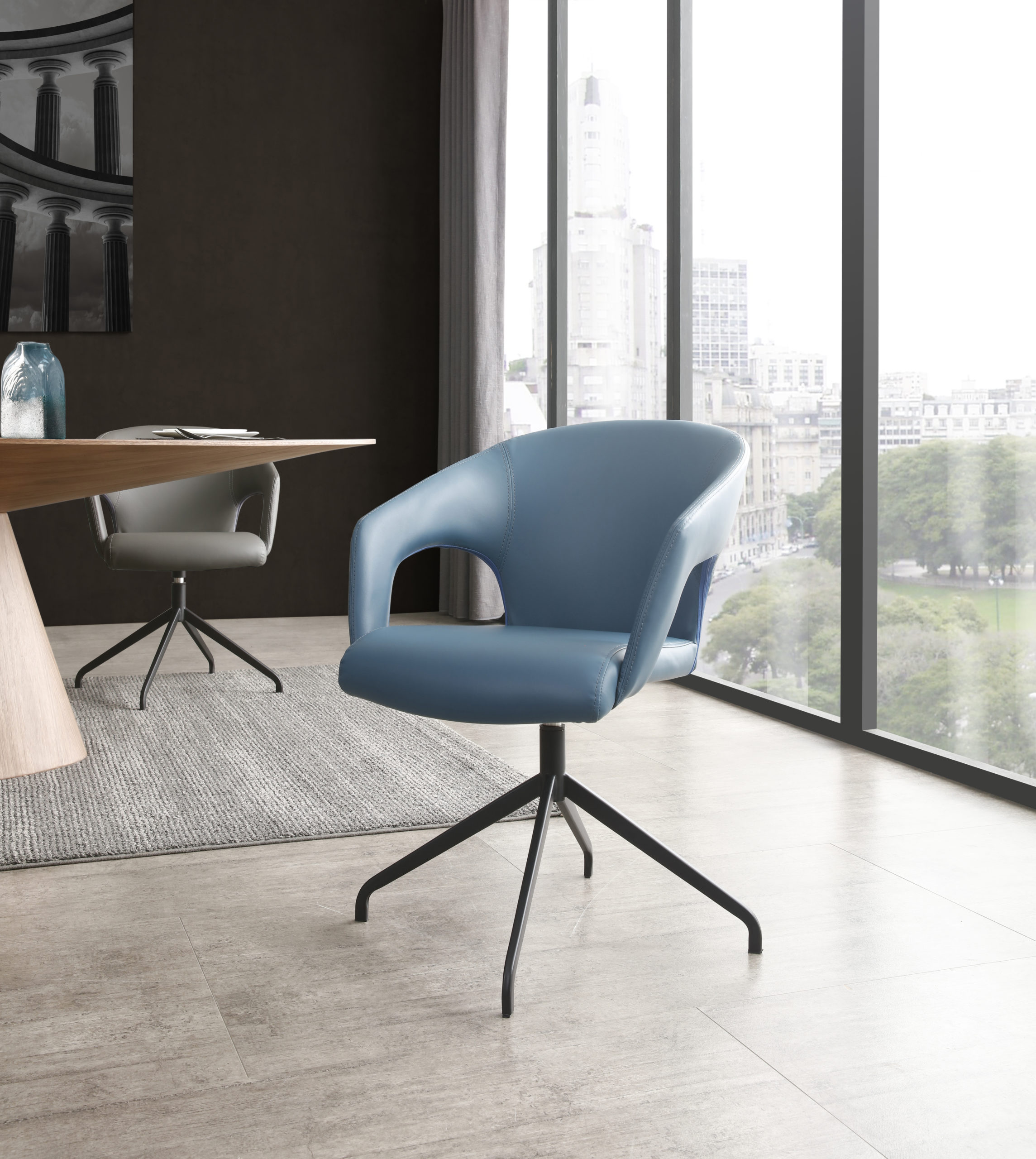 Gordon Swivel Dining Chair | Perla Lichi Pop Up